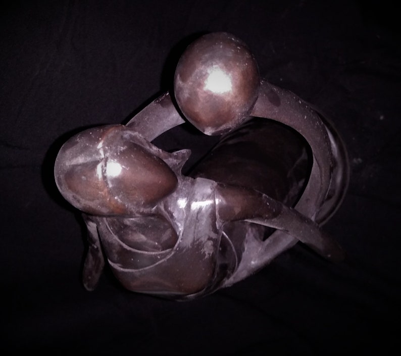 Couple Dance Lovely Statue Bronze Brass 11.5  image 6