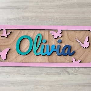 Butterfly Name Sign. Custom Kid&#39;s Name Sign. Butterfly Wall Art. Butterfly Name Wall Hanging. Personalized Butterfly Gifts. Butterfly Signs.