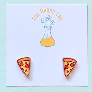 Pizza Earrings. Pizza Studs. Cute Food Earrings. Foodie Earrings. Pizza Jewelry. Pizza Lover Gift. Foodie Gift. Kawaii Pizza Studs.