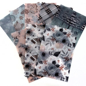 Papel vitela Bloomsical de invierno: hojas de scrapbooking para planificadores acogedores