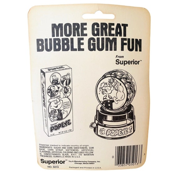 Vintage Popeye 1983 Gum Ball Pocket Pack Dispenser by