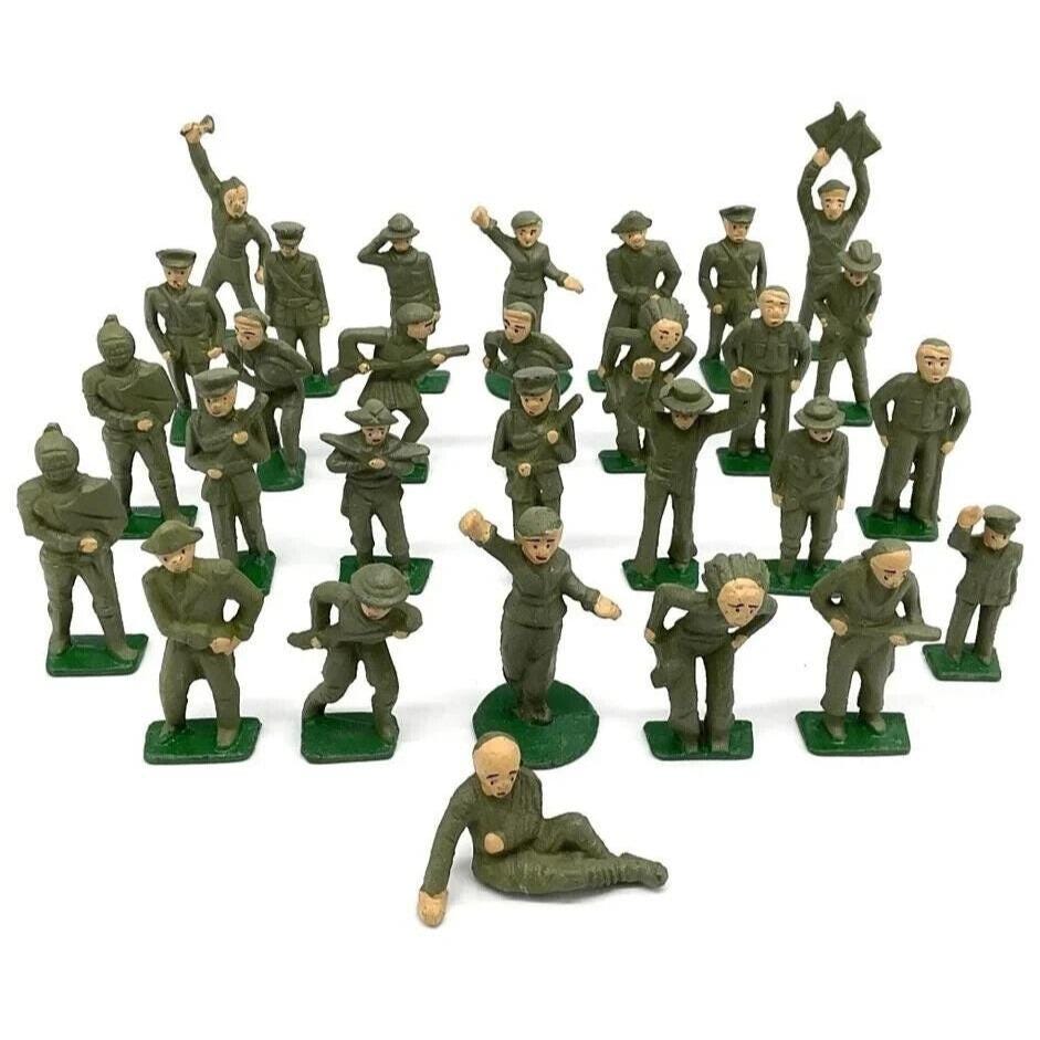 Vintage Cast Iron Army Men Toys Set of 29 Figures Green - Etsy