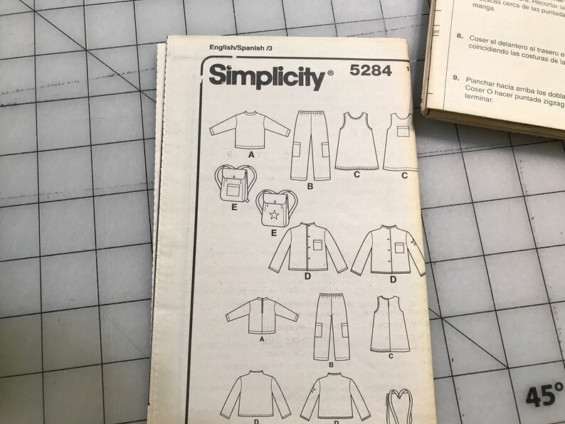 Simplicity 5284 Childs Outfit Pattern Backpack Pattern - Etsy