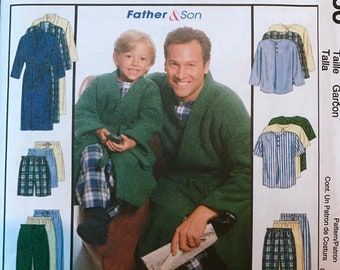 McCalls 6236 Men’s pajama pattern Boys pajama pattern Men’s robe pattern Boys robe Dress Easy Pattern UNCUT