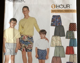 Simplicity 9958 Vintage Childs Boxer Shorts Pattern Teens Boxer Shorts Pattern UNCUT