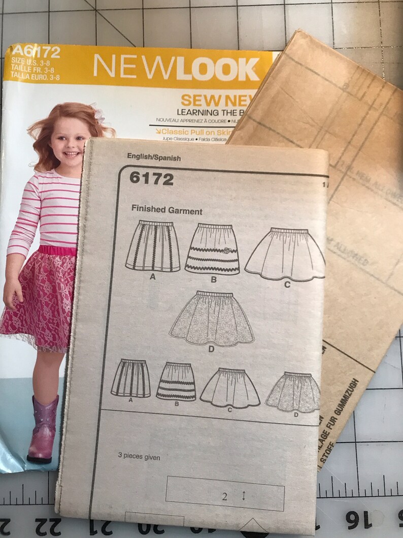 New Look 6172 Little Girls Skirt Pattern Uncut - Etsy