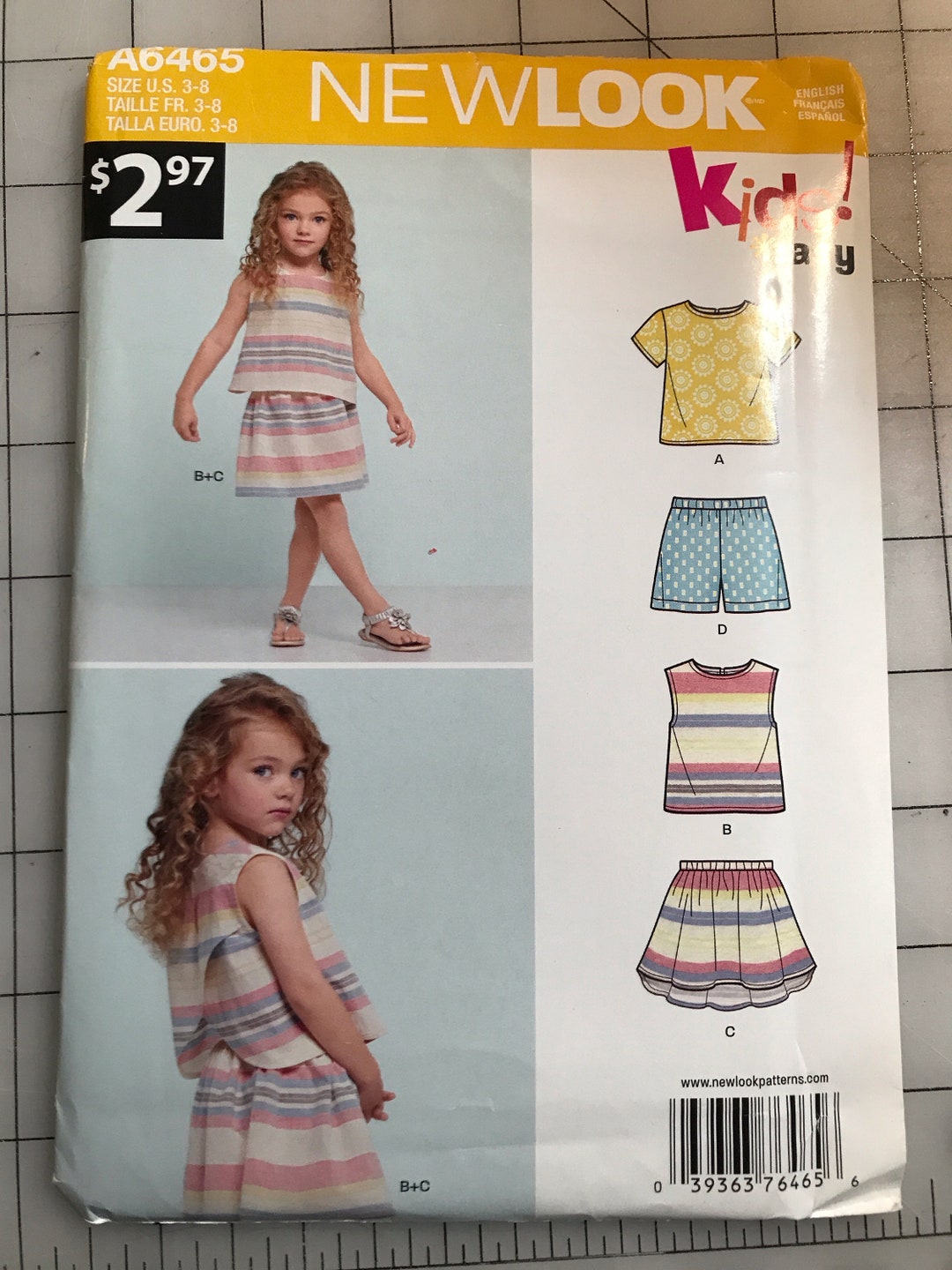 New Look 6465 Little Girls Skirt Pattern Top Pattern Uncut Etsy