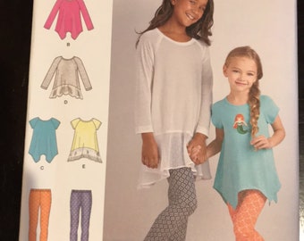 Simplicity 8566 GIRL Top Pattern  Girls Legging Pattern - Uncut