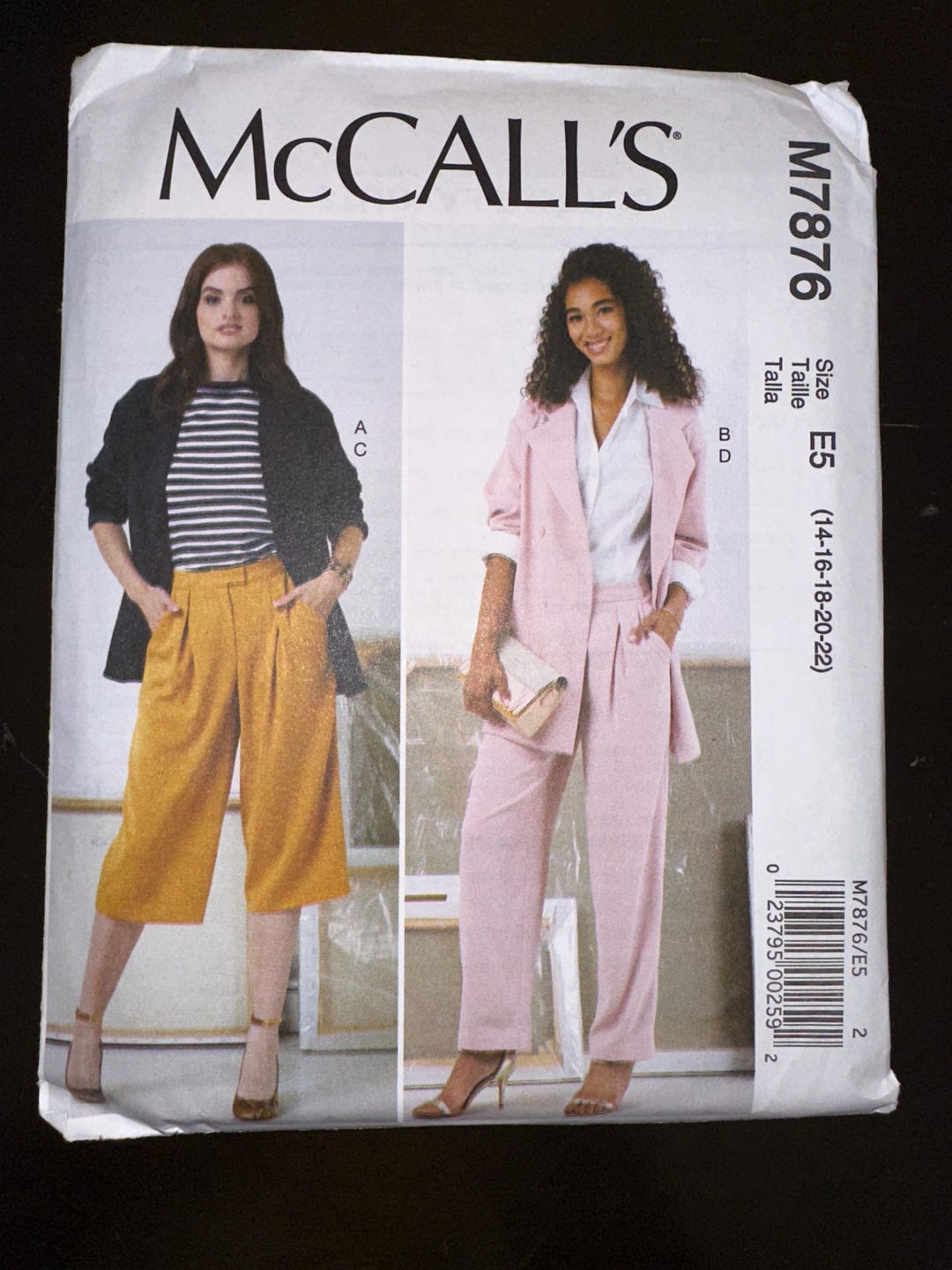 Mccalls 7876 UNCUT Woman’s Jacket Pattern Pants Pattern - Etsy