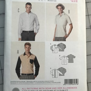 May include: A Burda Style sewing pattern, number 6931, featuring shirt designs. The cover displays images of shirts with long and short sleeves, and color-blocked designs. The pattern includes seam and hem allowances.