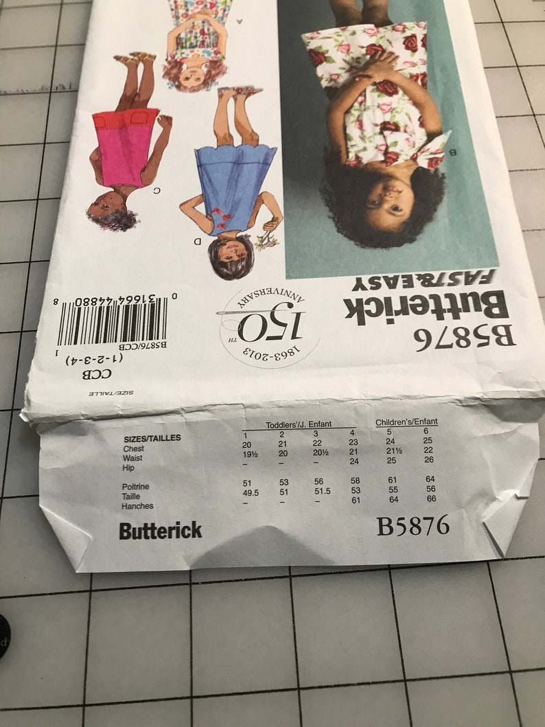 Butterick 5876 Girls Sundress Pattern, Uncut Size 6-7-8 - Etsy