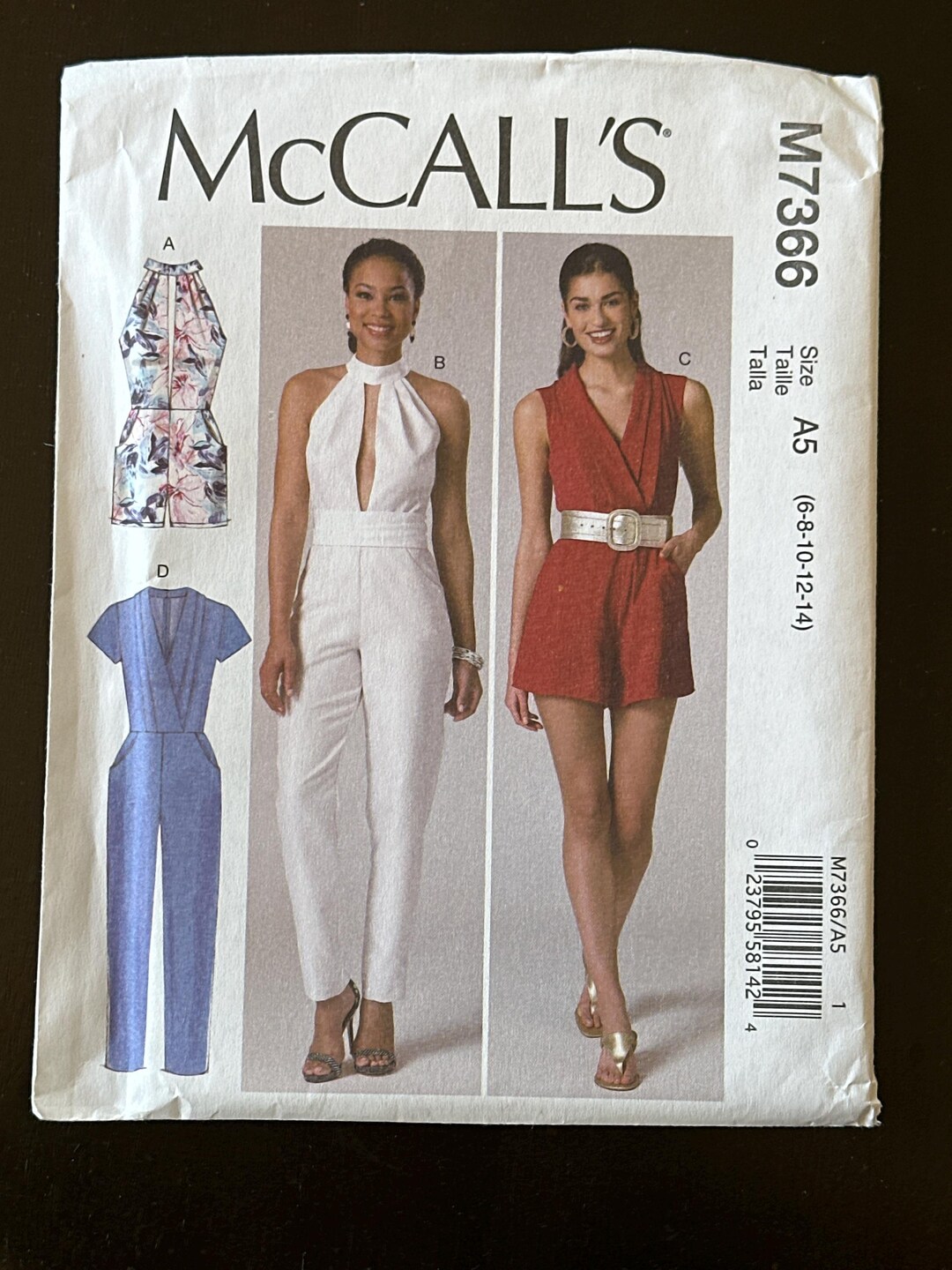 Mccalls 7366 UNCUT Romper Pattern Jumpsuit Pattern - Etsy