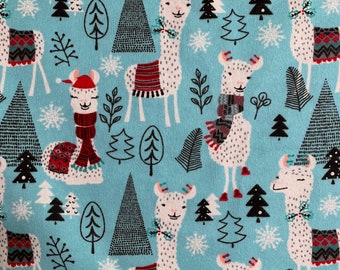 Snowy Llama Fabric