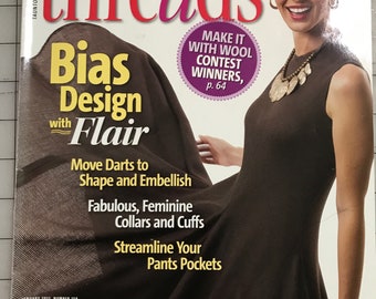 Threads Magazine January 2012 Number 158 Good Condition - Bias Design, Moving Darts, Pants Pockets