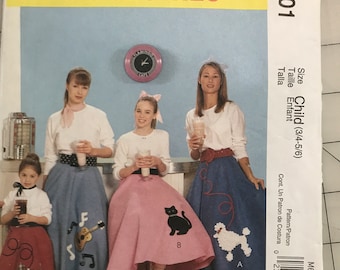 McCall’s 6101 Poodle Skirt  Cosplay Fantasy LARP Costume  Pattern UNCUT