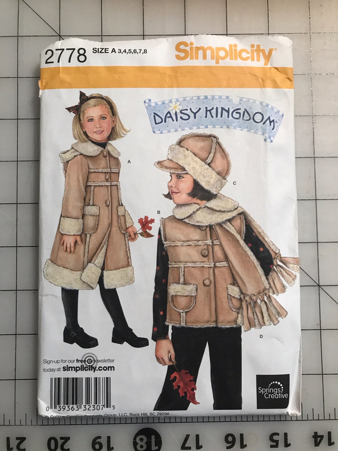 Simplicity 2778 GIRL Coat Pattern Sherpa Coat Pattern Uncut Etsy