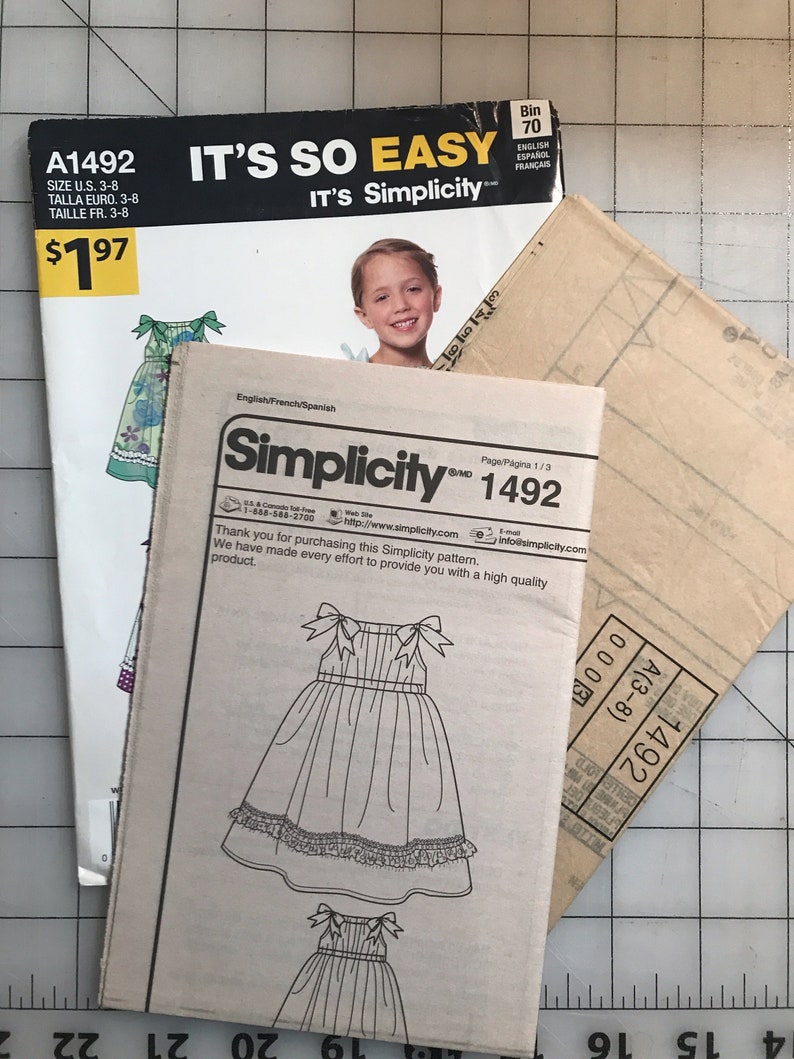 Little Red Simplicity Pattern Simplicity 1492 Little GIRL Dress Pattern - Uncut - Etsy