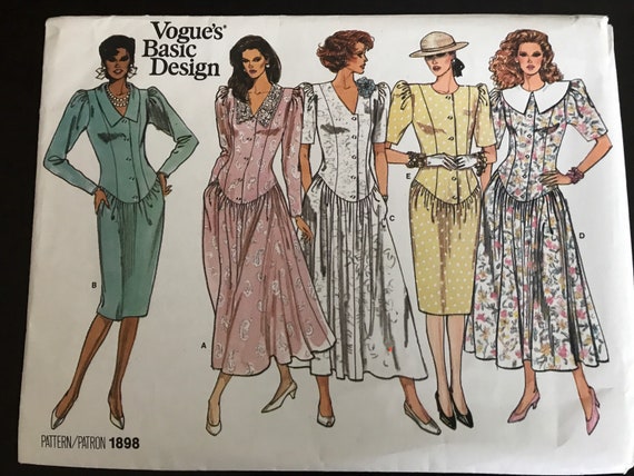 Vogue 1898 Vintage Style Dress | Etsy
