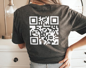 Maglietta con codice QR "Vaffanculo", maglietta sarcastica divertente per adulti, regalo divertente per amici