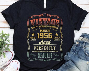 Maglietta vintage in edizione limitata del 1956, regali per il 70° compleanno, maglietta invecchiata alla perfezione per 70 anni