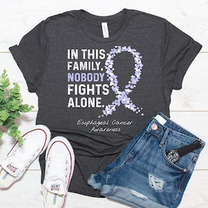 Esophageal Cancer Shirt, Esophageal Cancer Awareness Gift, In This Family Nobody Fights Alone Shirt