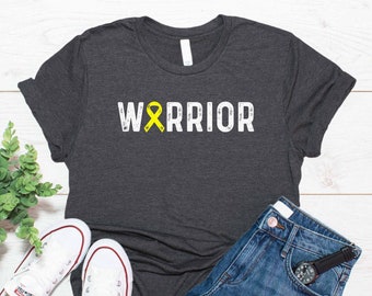 Warrior Yellow Ribbon Shirt / Sarcoma Cancer / Endometriosis / T Shirt Tank Top Hoodie Sweatshirt