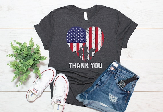 Thank You Veterans For Your Service Shirt, Veteran US Heart Flag Shirt, Veterans Day Gift