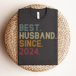 2nd Anniversary Gift, Best Husband Since 2024 Shirt, Cotton Anniversary Gift For Him, 2nd Wedding Anniversary Gift For Husband image 2