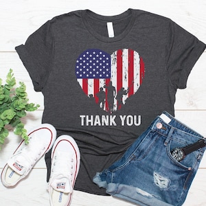 Thank You Veterans For Your Service Shirt, Veteran US Heart Flag Shirt, Veterans Day Gift image 1
