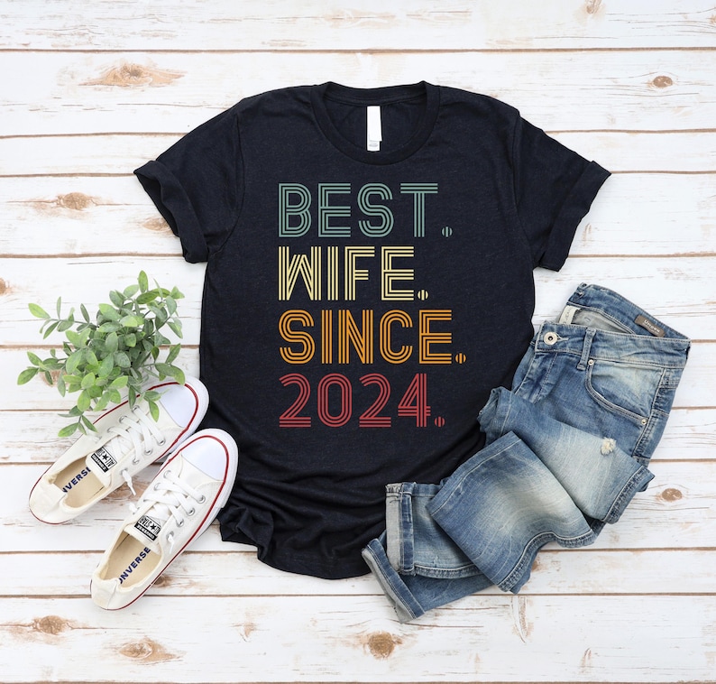 2nd Anniversary Gift, Best Wife Since 2024 Shirt, Cotton Anniversary Gift For Her, 2nd Wedding Anniversary Gift For Wife image 1