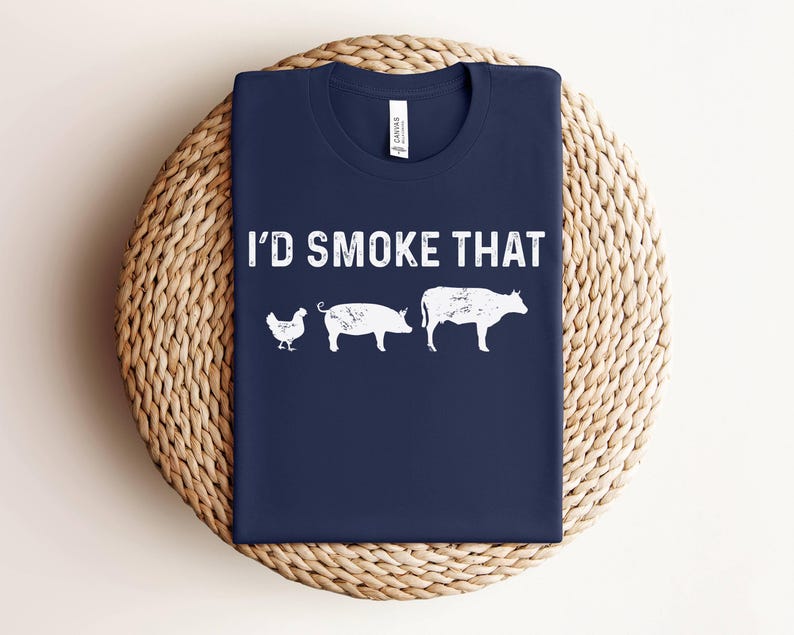 I'd Smoke That Shirt, Funny BBQ Shirt, Grilling Gift, Butcher Shirt, Chef Gift image 3