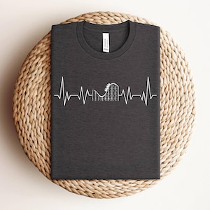 Roller Coaster Heartbeat Shirt, Rollercoaster Lover Gift, Amusement Park Shirt