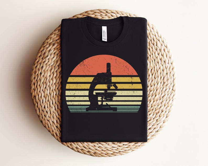 Vintage Microscope Shirt, Biology Shirt, Biologist Gift image 2