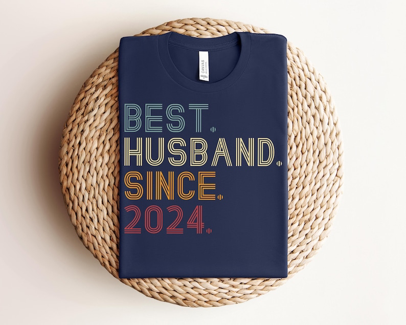 2nd Anniversary Gift, Best Husband Since 2024 Shirt, Cotton Anniversary Gift For Him, 2nd Wedding Anniversary Gift For Husband image 3