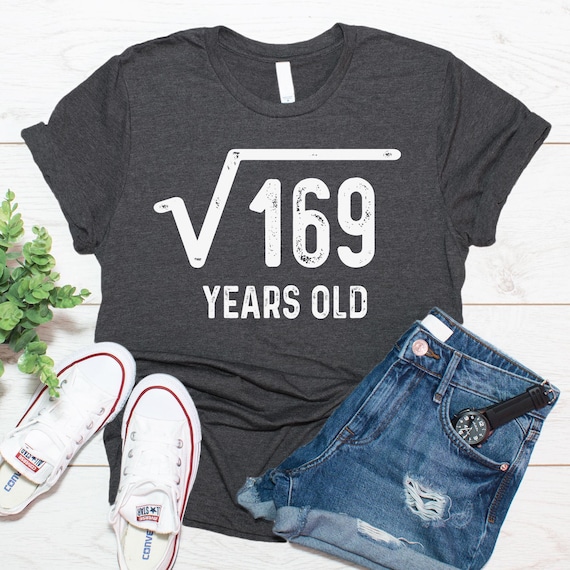13th Birthday Gift For Boys And Girls, Square Root of 169 Shirt, 13th Birthday Shirt