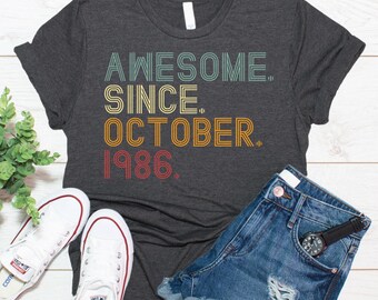 40th Birthday Shirt, Unique 40th Birthday Gif For Her/Him, Vintage 1986 Shirt