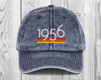 Vintage 1956 Gift, 70th Birthday Hat, Born in 1956 Gifts, Embroidered Dad Cap