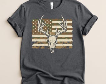 American Flag Camouflage Outdoor Antlers Deer Shirt, Vintage Hunting Season Shirt, Deer Hunter Gift