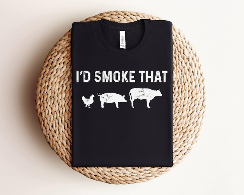 I'd Smoke That Shirt, Funny BBQ Shirt, Grilling Gift, Butcher Shirt, Chef Gift image 2