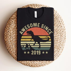 Cadeau d'anniversaire de dinosaure de 7 ans pour les garçons, chemise du 7e anniversaire image 2