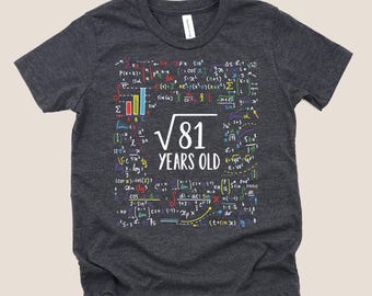 Square Root of 81 Shirt, 9th Birthday Gift