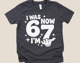 I Was 6 Now I'm 7 Shirt, Funny Kids 7th Birthday Meme Shirt, 7 Year Old Gift