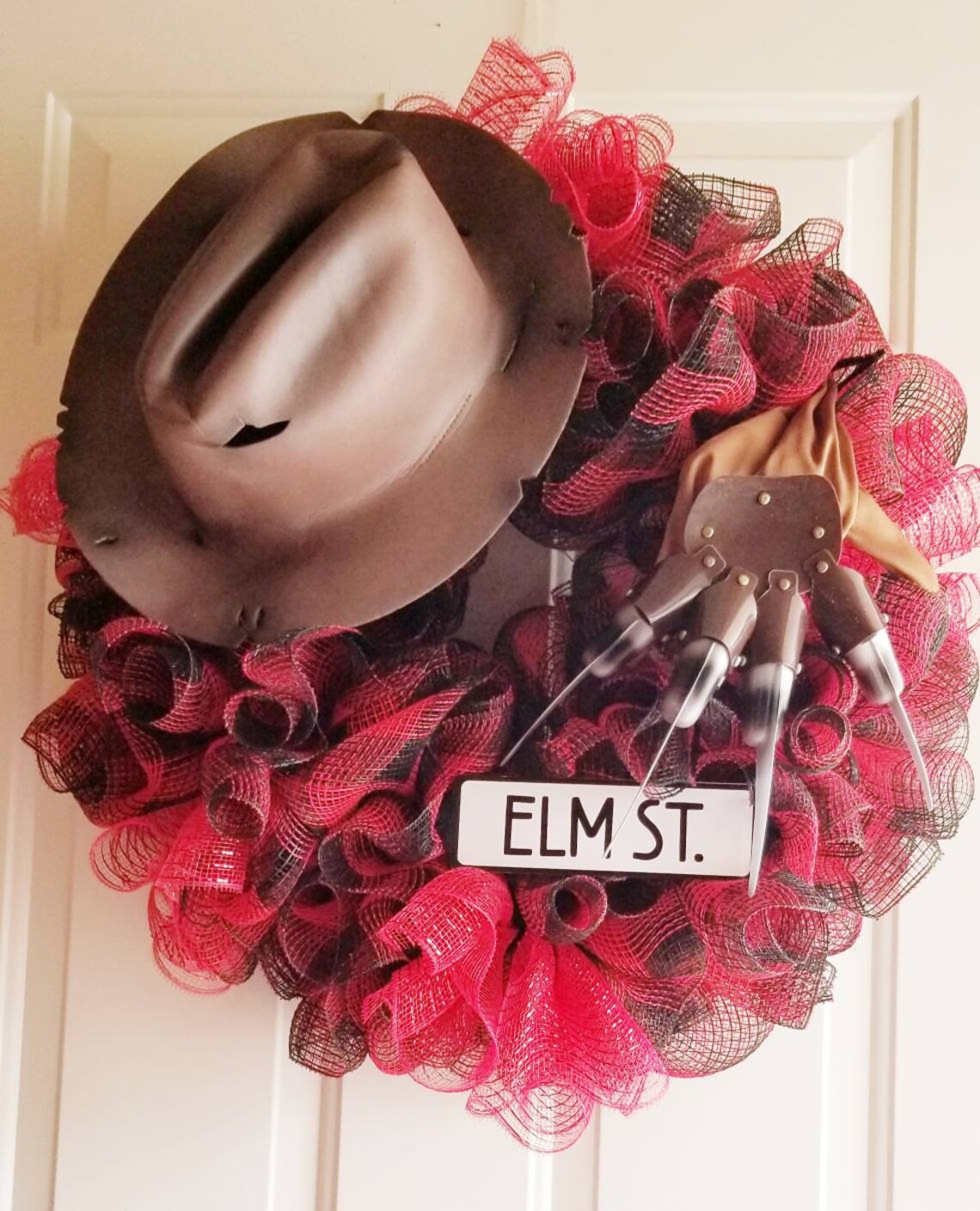 Nightmare on Elm Street Wreath Freddie Krueger Wreath Scary Etsy