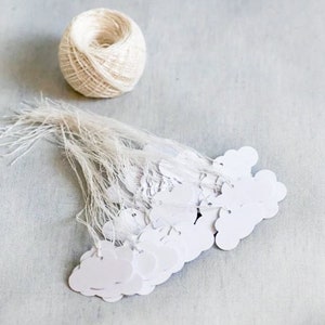 Etiquetas de preço de mercadoria em branco, etiqueta de nuvem multiuso em branco ou impressa, etiquetas de papel com tema de nuvem 10 peças, etiquetas personalizadas para lembrancinhas