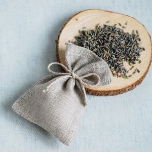 Bolsita aromática de lavanda francesa: Bolsa de lino para obsequios, cosecha de 2026