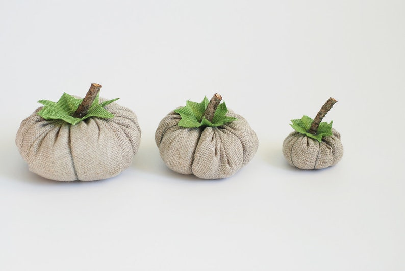 decorative pumpkins Rustic table decor Autumn Decorations Thanksgiving ornaments Pure linen pumpkins set pumpkin ornaments Fall Decor