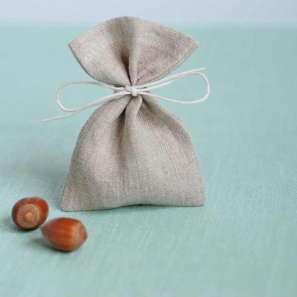 Linen Favor Bags Etsy