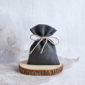 Dark grey linen gift bags
