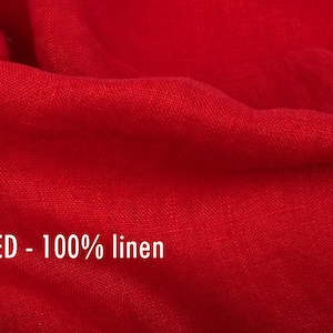 Roter Leinenstoff, Mittelleichter weicher Leinenstoff zum Nähen, 205g/yd2), Meterware Leinenstoff, Leinenstoff