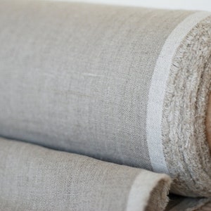 Natural undyed linen fabric, Organic linen fabric, Linen fabric, Fabric by the yard, Undyed flax gray pure linen, stonewashed fabric